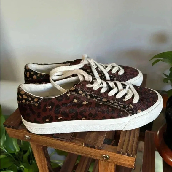 Madewell Calf Hair Leopard Print Sneakers - Picture 1 of 8